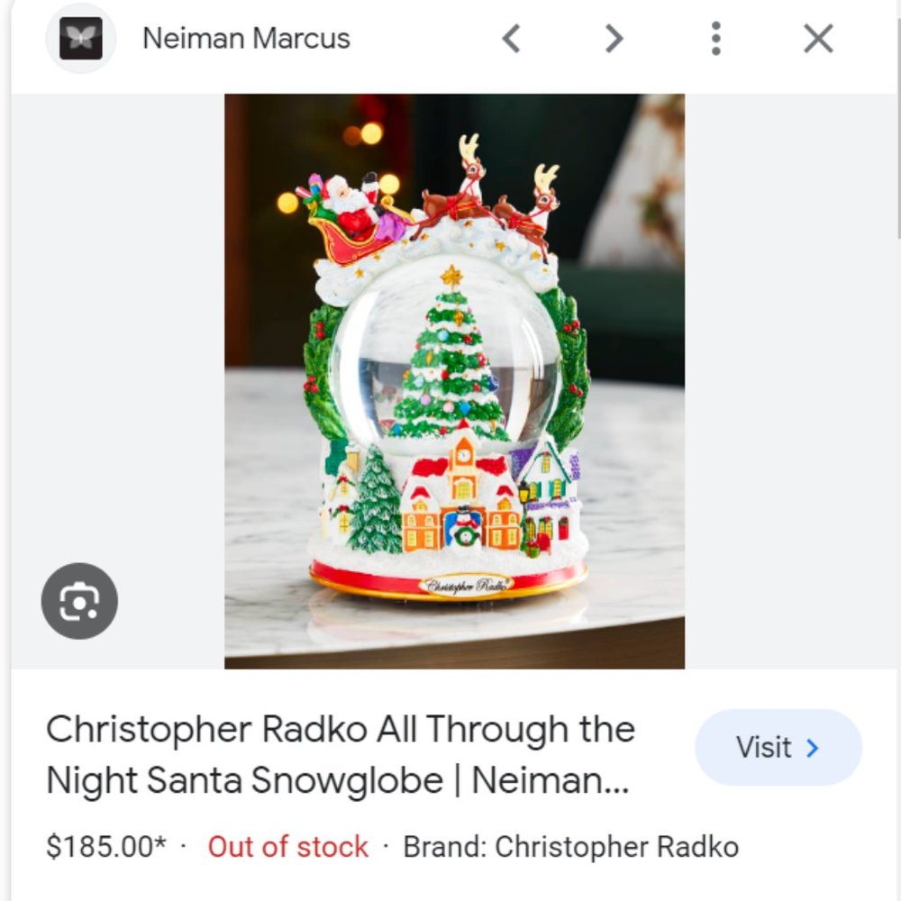 *NIB* Christopher Radko Snowglobe "All Through The Night" retail $185
